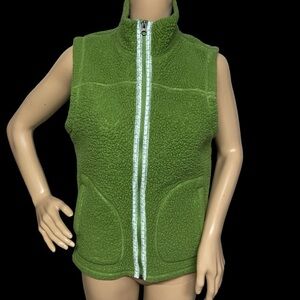 L.L. Bean Green S Mountain Hi Pile Sherpa Fleece Vest in EUC